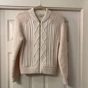 LOFT Cream Textured Cardigan